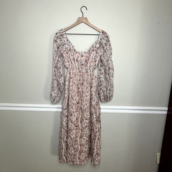 Lena from Kendry Collection Pink Floral Cutout Midi Dress - Picture 3 of 8